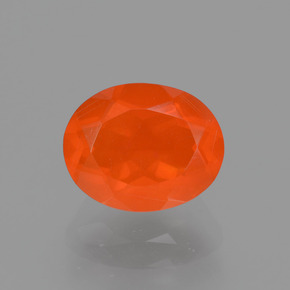 Opala de fogo laranja natural 1,12ct, corte oval, transparente