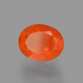 Opala de fogo laranja natural 1,12ct, corte oval, transparente