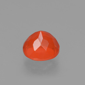Opala de fogo laranja natural 0,96ct, corte redondo, transparente