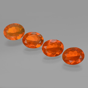 Pedras preciosas de Opala de Fogo Laranja natural de 3.52 ct, Corte Oval, Transparente