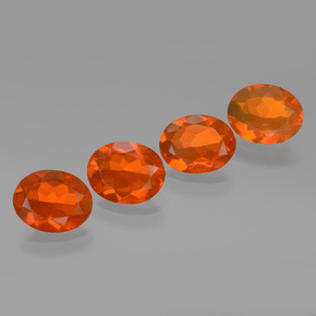 Pedras preciosas de Opala de Fogo Laranja natural de 3.52 ct, Corte Oval, Transparente