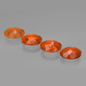 Pedras preciosas de Opala de Fogo Laranja natural de 3.52 ct, Corte Oval, Transparente
