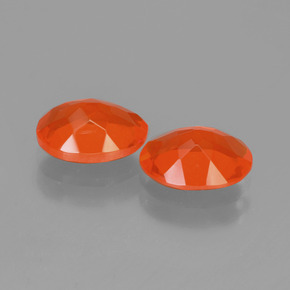 Pedras preciosas de opala de fogo laranja natural de 1,38 ct, corte oval, transparente