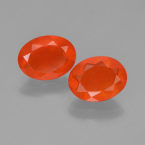 Pedras preciosas de opala de fogo laranja natural de 1,34 ct, corte oval, transparente