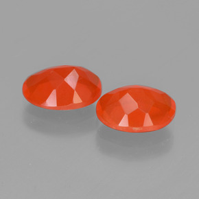 Pedras preciosas de opala de fogo laranja natural de 1,34 ct, corte oval, transparente