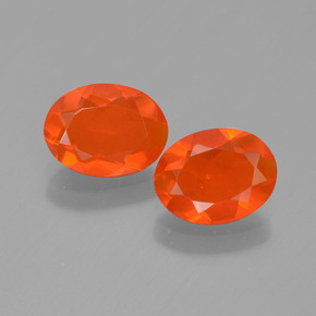 Pedras preciosas de opala de fogo laranja natural de 1,19 ct, corte oval, transparente