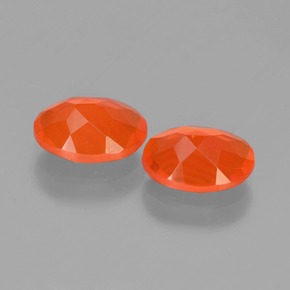 Pedras preciosas de opala de fogo laranja natural de 1,19 ct, corte oval, transparente