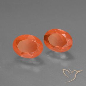 Pedras preciosas de opala de fogo laranja natural de 1,36 ct, corte oval, transparente