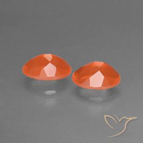 Pedras preciosas de opala de fogo laranja natural de 1,36 ct, corte oval, transparente