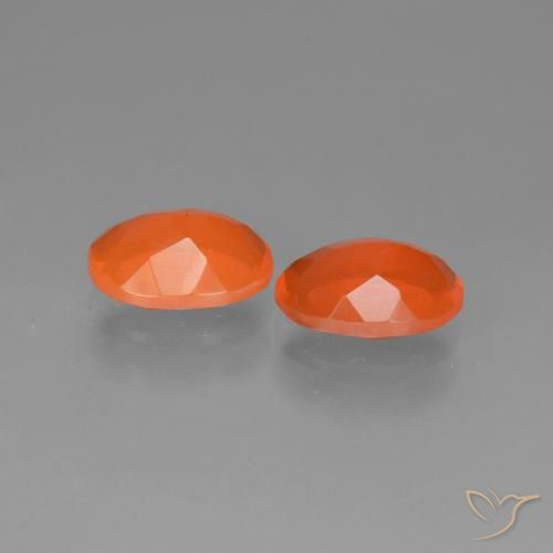 Pedras preciosas de opala de fogo laranja natural de 1,23 ct, corte oval, transparente