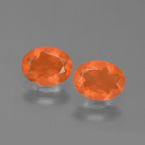 Pedras preciosas de opala de fogo laranja natural de  ct, corte oval, transparente