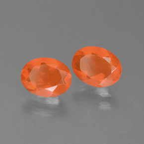 Pedras preciosas de opala de fogo laranja natural de  ct, corte oval, transparente