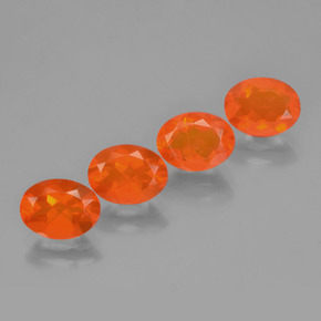 Pedras preciosas de opala de fogo laranja natural de 3,20 ct, corte oval, transparente