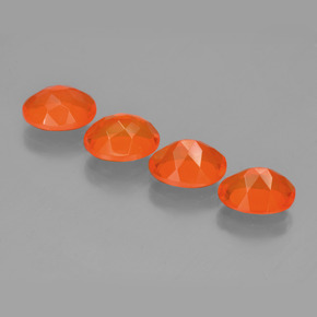 Pedras preciosas de opala de fogo laranja natural de 3,20 ct, corte oval, transparente