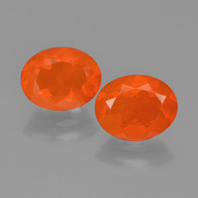 Pedras preciosas de opala de fogo laranja natural de 2,19 ct, corte oval, transparente