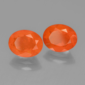 Pedras preciosas de opala de fogo laranja natural de 2,19 ct, corte oval, transparente