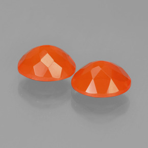 Pedras preciosas de opala de fogo laranja natural de 2,19 ct, corte oval, transparente