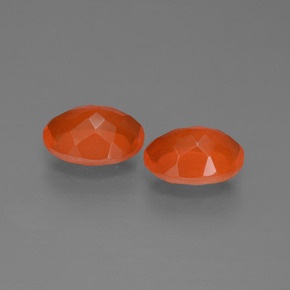 Pedras preciosas de opala de fogo laranja natural de 1,51 ct, corte oval, transparente