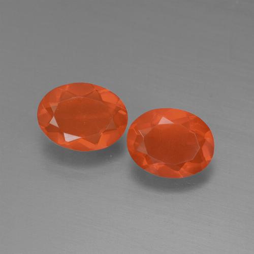 Pedras preciosas de Opala de Fogo fogo laranja natural de 1.40 ct, Corte Oval, Transparente