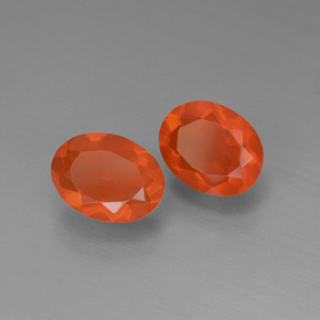 Pedras preciosas de Opala de Fogo fogo laranja natural de 1.40 ct, Corte Oval, Transparente