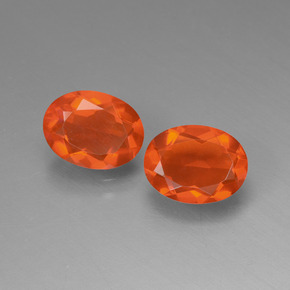 Pedras preciosas de opala de fogo laranja natural de  ct, corte oval, transparente