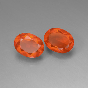 Pedras preciosas de opala de fogo laranja natural de  ct, corte oval, transparente