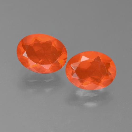 Pedras preciosas de Opala de Fogo fogo laranja natural de 1.37 ct, Corte Oval, Transparente