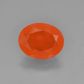Opala de fogo laranja natural 0,98ct, corte oval, transparente