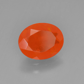 Opala de fogo laranja natural 0,98ct, corte oval, transparente