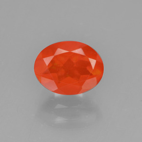 Opala de fogo laranja natural 0,71ct, corte oval, transparente