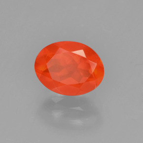Opala de fogo laranja natural 0,71ct, corte oval, transparente