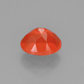 Opala de fogo laranja natural 0,71ct, corte oval, transparente