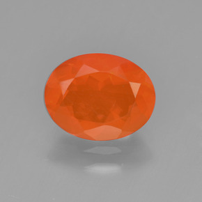 Opala de fogo laranja natural 1,05ct, corte oval, transparente