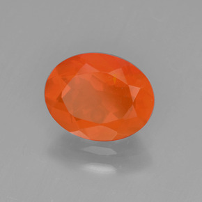 Opala de fogo laranja natural 1,05ct, corte oval, transparente