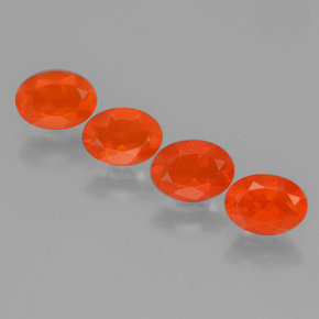 Pedras preciosas de opala de fogo laranja natural de 1,81 ct, corte oval, transparente
