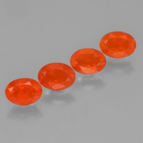 Pedras preciosas de opala de fogo laranja natural de 1,81 ct, corte oval, transparente