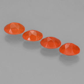 Pedras preciosas de opala de fogo laranja natural de 1,81 ct, corte oval, transparente