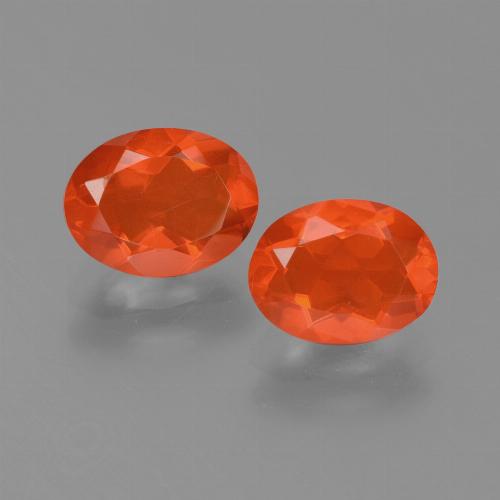 Pedras preciosas de Opala de Fogo Laranja Intenso natural de 1.54 ct, Corte Oval, Transparente
