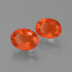Pedras preciosas de Opala de Fogo Laranja Intenso natural de 1.54 ct, Corte Oval, Transparente