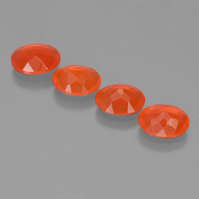 Pedras preciosas de opala de fogo laranja natural de 3,33 ct, corte oval, transparente