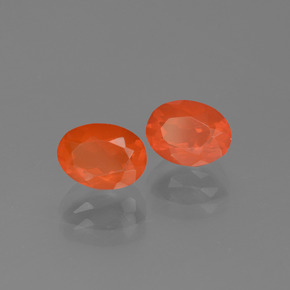 Pedras preciosas de Opala de Fogo Laranja Avermelhado Profundo natural de 1.17 ct, Corte Oval, Transparente