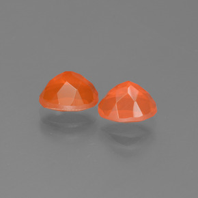 Pedras preciosas de Opala de Fogo Laranja Avermelhado Profundo natural de 1.17 ct, Corte Oval, Transparente