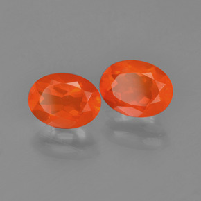 Pedras preciosas de opala de fogo laranja natural de 1,64 ct, corte oval, transparente
