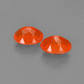 Pedras preciosas de opala de fogo laranja natural de 1,64 ct, corte oval, transparente