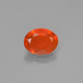 Opala de fogo laranja natural 0,45ct, corte oval, transparente