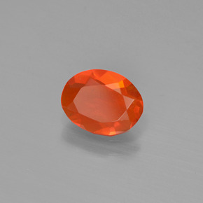 Opala de fogo laranja natural 0,45ct, corte oval, transparente