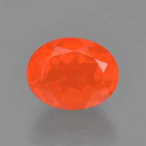 Opala de fogo laranja natural 1,42ct, corte oval, transparente