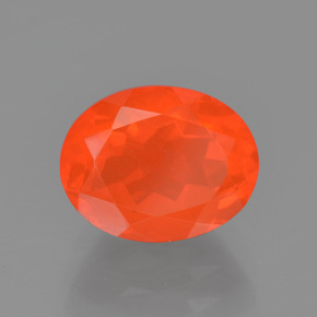 Opala de fogo laranja natural 1,42ct, corte oval, transparente