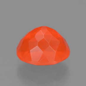 Opala de fogo laranja natural 1,42ct, corte oval, transparente