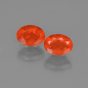 Pedras preciosas de Opala de Fogo Laranja natural de 1.34 ct, Corte Oval, Transparente